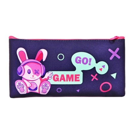 Penal soft, 1 compartment, 110 x 205 mm, flat, Hatber "Cyberzaika" Blue NPK_63188-1