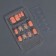 Flower overhead nails, 12 pcs, with adhesive plates, soft square shape, peach/milk color