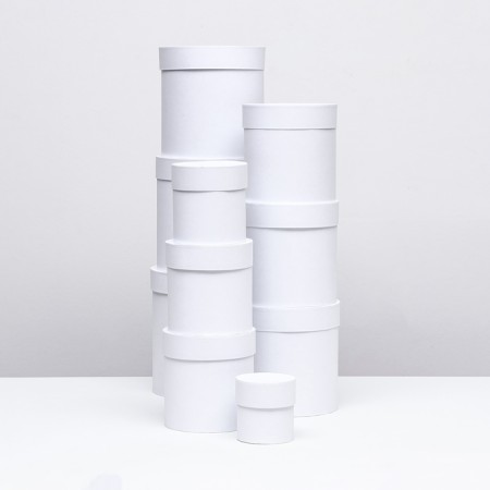 Set of round boxes 10 in 1 white, 23x23 - 13-13 cm-4