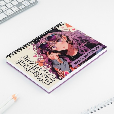 Sketchbook in a solid cover on the crest A5, 80 liters. 100 g/m "Anime"-1
