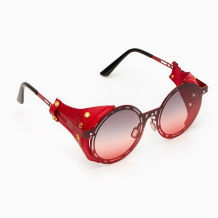 Sunscreen glasses, UV 400, leather curtains, pipe 14.7 cm, width 14.4 cm, lens 7 x 5.5 cm-3