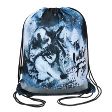 A bag for shoes 440 x 365 mm, erichkrause, density 300D, with a reflective strip, Timber Wolf