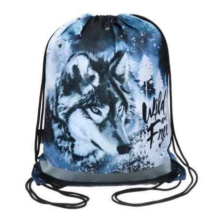 A bag for shoes 440 x 365 mm, erichkrause, density 300D, with a reflective strip, Timber Wolf