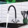 Kitchen mixer BOOU BA5318-1F-E352A-B702, flexible spout, brass, black/chrome