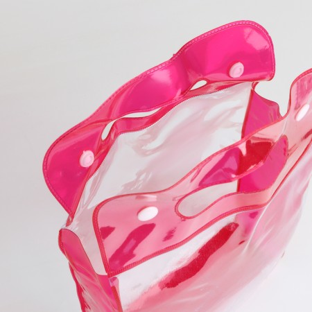 Cosmetic bag on the buttons, the color is transparent/pink-3