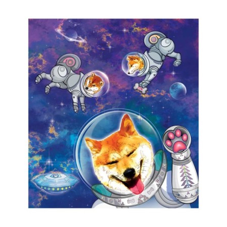 Protective cape on the back of the car seat "Dogs in space"-1