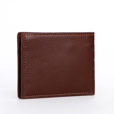 Male purse without fastening, for bills, for cards, brown color-1
