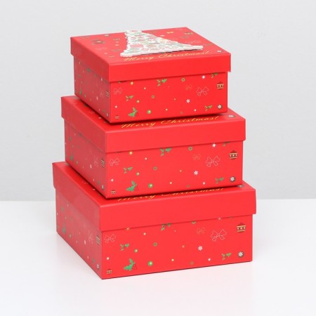 A set of boxes 3 in 1 15.5x15.5x7.5 - 18x18x8.5 - 20x20x9.5 cm.-1