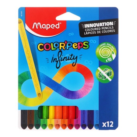 Pencils of 12 colors Maped Color’Peps Infinity, Triangular, shock -resistant barn, in a cardboard box-5