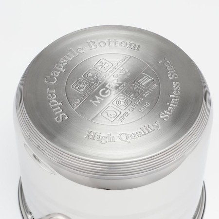 A set of stainless steel pan “Abel”, 4 subjects: 7 l, 9 l, 10 l, 12 l, covers, induction-5