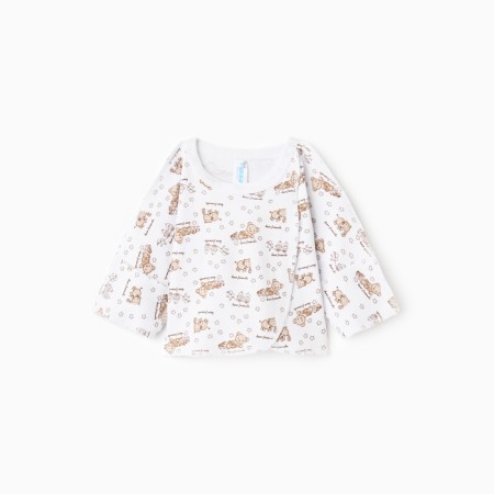 Swear for a newborn, white/animals, height 62-68 cm