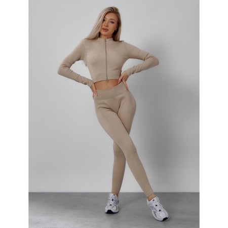 Sports suit female, size 44, beige color