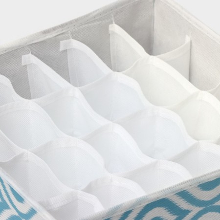 Organizer for storing linen “Laguna”, 24 cells, 30 × 30 × 10 cm, turquoise color-3