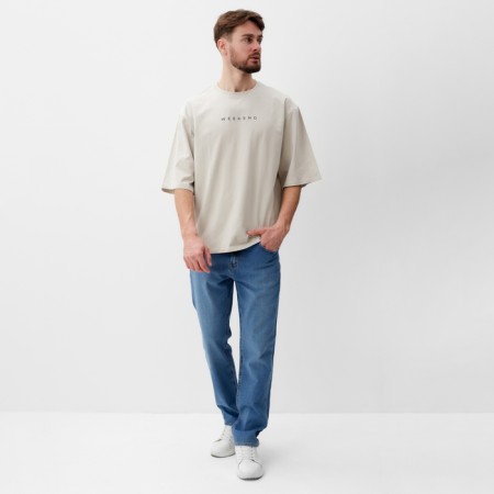 Men's T-shirt Mist Weekend, size 54, gray-beige-1