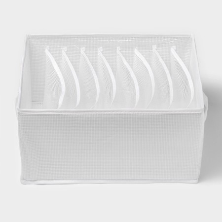 Organizer for storing linen "Arctic", 9 cells, 32 × 25 × 17 cm, white color-2