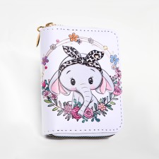 Wallet Children 07-01-13 Elephant, 11*2.5*9 cm, 3 depth, d/cards, d/coins, white
