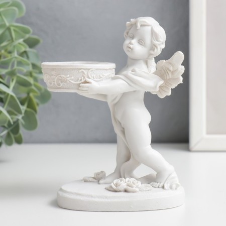 Snowel Angel Polystone candlestick 12.5x10x5.8 cm