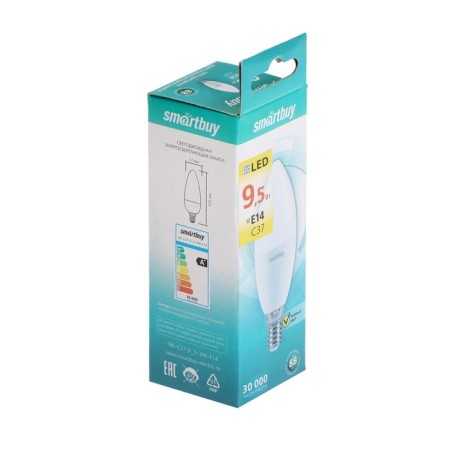 LED LED SMARTBUY, E14, C37, 9.5 W, 3000 K, warm white light-3