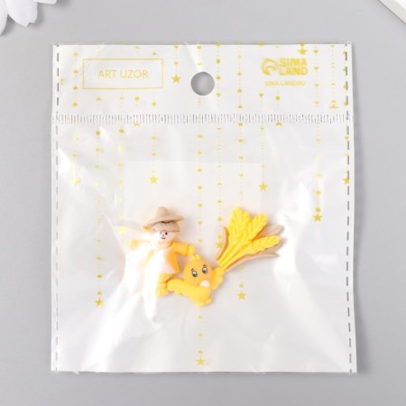 Decor for creativity Plastic "Scarecrow, chicken and wheat" set 3 pcs-3