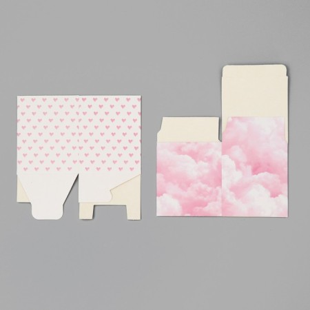 Bonbonnier box, gift packaging, pink clouds, 6 x 7 x 6 cm-7