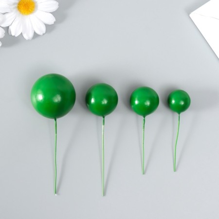 Decor for creativity "Green balls" d = 2; 3; 3.5 and 4 cm set 20 pcs-2