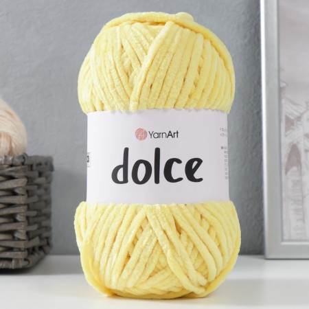 Yarn "Dolce" 100% micropoliester 120m/100g (761 yellow)-3