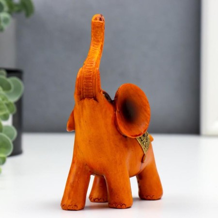 Souvenir Polystone "Elephant under a tree with patterns on a blanket" 13x5x11 cm-1