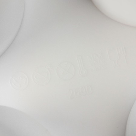 Form for mousse desserts and baking of the share "Flower", 30 × 17 × 5 cm, 6 cells (d = 7 cm), white color-6