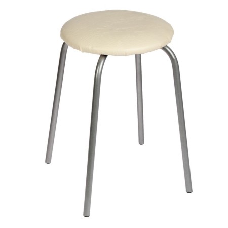 Stool "economy" silver metallic/milk
