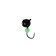 Mormyshka fraction black, red eye + ball green, weight 1.15 g