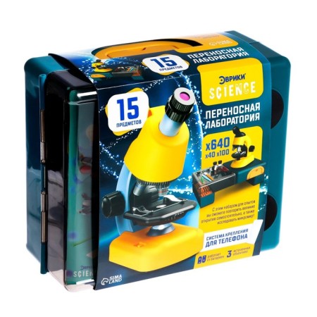 Game set "Portable Laboratory", microscope and 15 items-5
