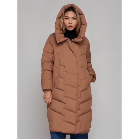 Coat insulated winter female, size 48, brown color-7