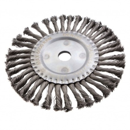 Denzel Ushm brush, 200 mm, flat, twisted stainless steel. wire 0.5 mm, landing 22.2 mm