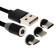 Windigo, 3 in 1, MicroUSB/Lightning/Type -C - USB, Magnetic, 2 A, Nylon, 1 m, black