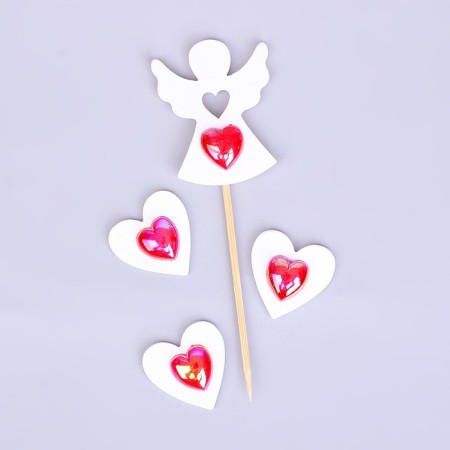 Decor on the stick "Topper angel and hearts"