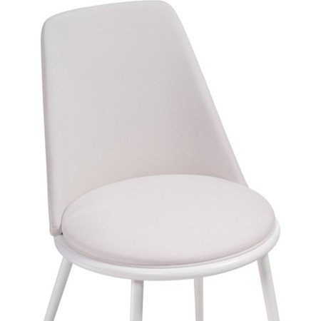 Chair on the metal frame Aldis metal/velor, white/white 50x57x81 cm-4