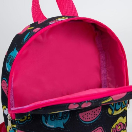 Baby backpack on lightning, black/pink color-7
