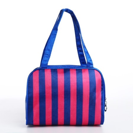 Cosmetic bag with lightning, blue/raspberry color-1