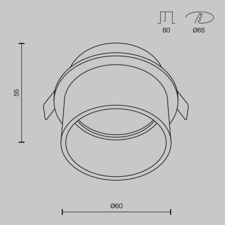 The built-in lamp Technical DL050-01W, GU10, 1x12 W, 68x68x55 mm, white-6