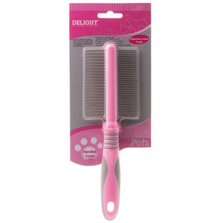 Delight Rose comb, with rings, double -sided, 24/37 teeth 25 mm, pink-3