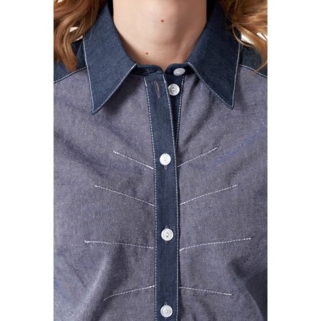 Female shirt, size 48, blue, blue color-6