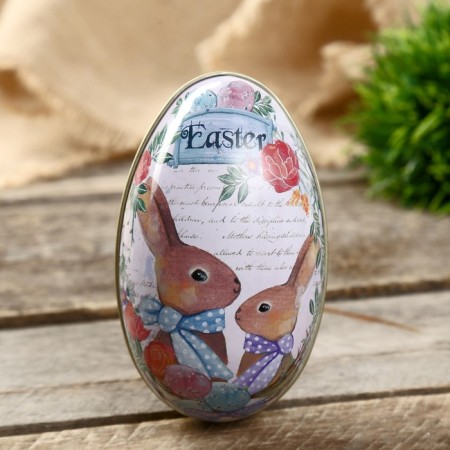 Casket Metal Egg "Rabbit" 11x6.5x7 cm