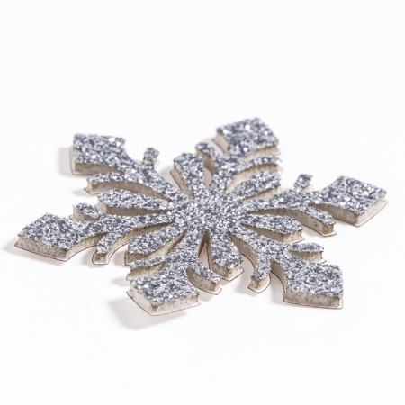 Decor "Snowflakes" on an adhesive basis, set of 6 pcs., Silver color-3