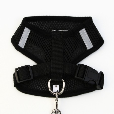 Drinking harness with a leash and reflective patch, m, ok 33, og 32-43, black-4