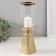 Ceramics candlestick, glass for 1 candle "BUENO" d = 7.5 cm gold 9.5x9.5x29.5 cm