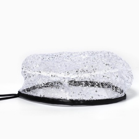 Takes transparent with sequins, white color, rr 56cm-2