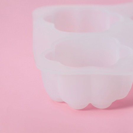 Mold Dolyana "Paws", silicone, 9.5 × 9 × 2.5 cm, cell 4 × 4 cm, white color-5