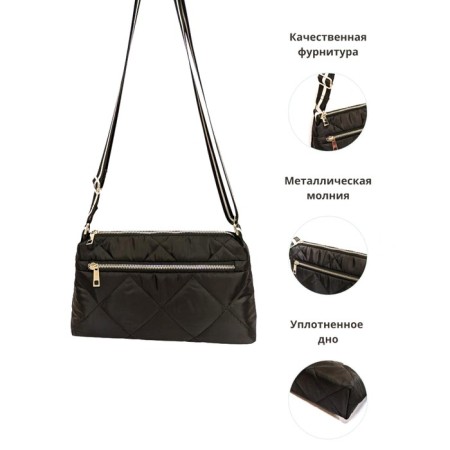 Melodia lux bag black quilted fabric-4