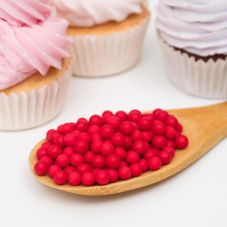 Confectionery Sprinking "Balls" red mother -of -pearl, 2 mm, 50 g-1