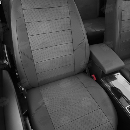 Auto-Chekhls for Citroen C4 Picasso 2 since 2013-2016, Mikroven, perforation, eco-leather, dark gray color-3